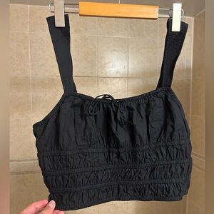 Aritzia, black poplin tank top XL
